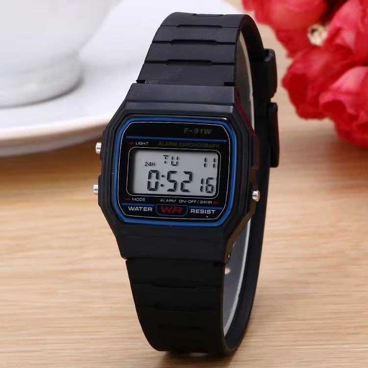 F 91W Classic Digital Resin Strap Watch Stopwatch Chronograph Sport Unisex Men*