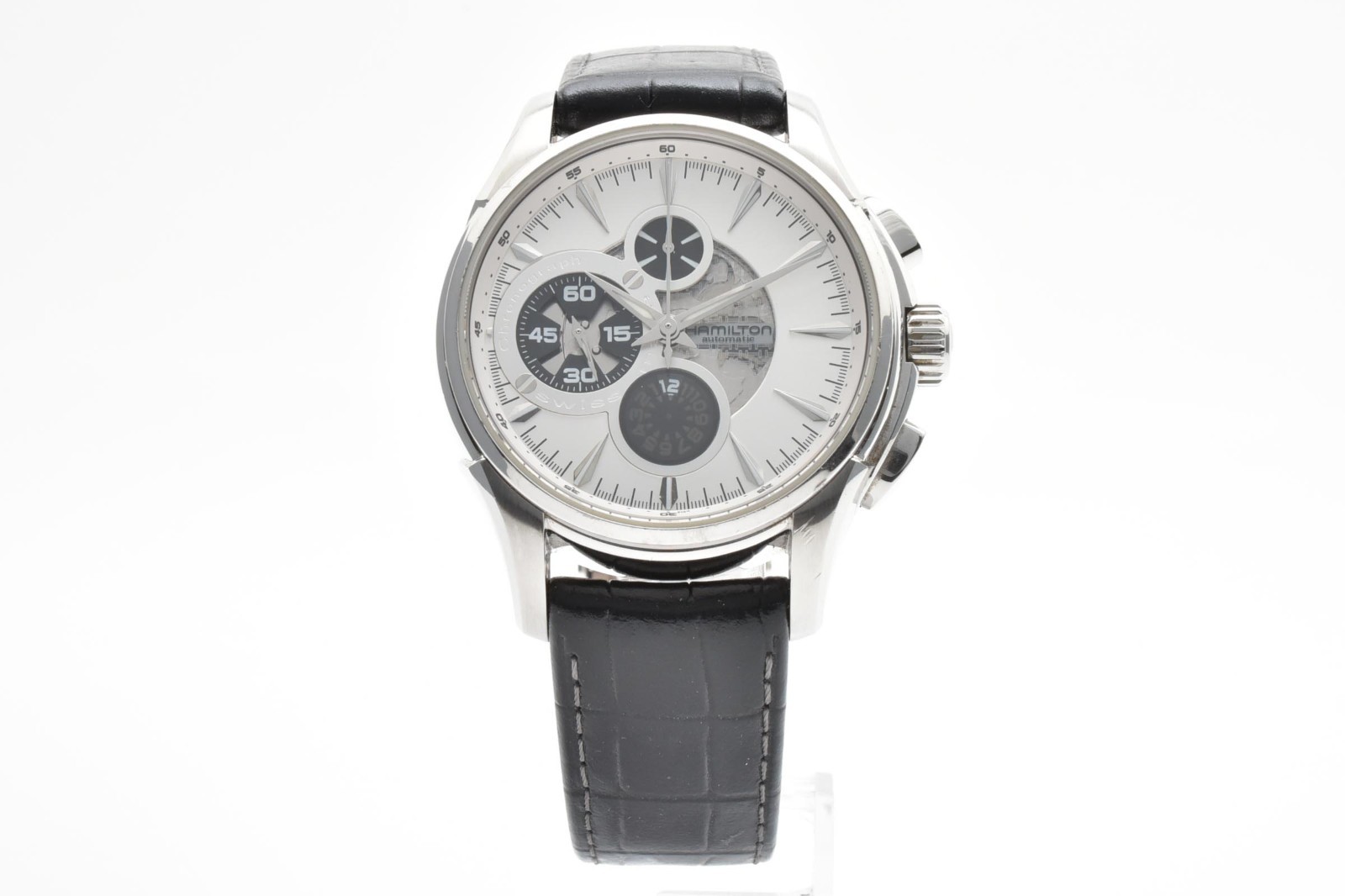 HAMILTON Jazzmaster Open Secret Chronograph AT H327560 Men’s Watch White Dial JP