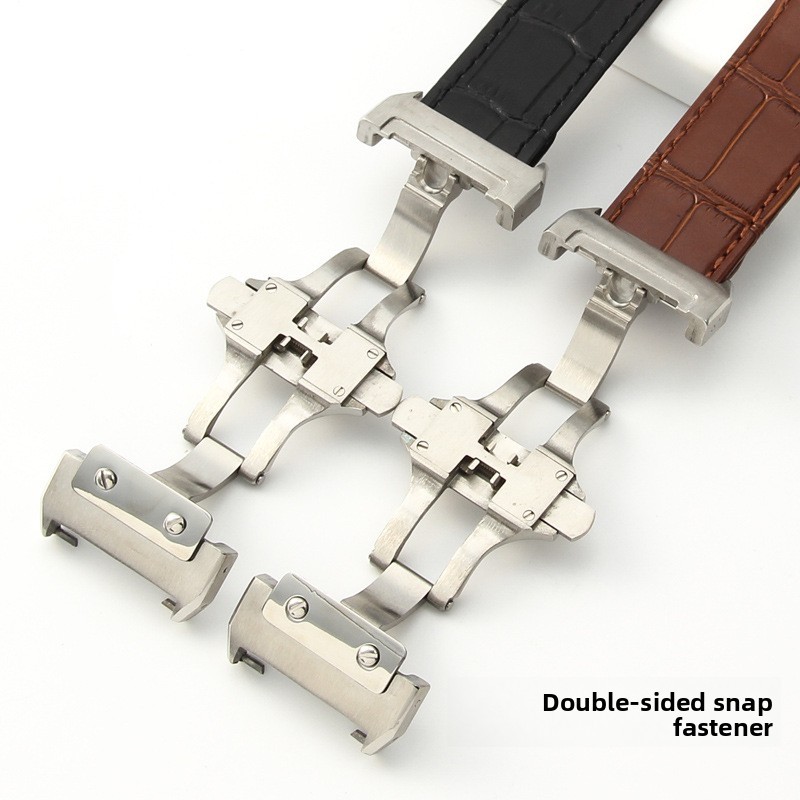For Cartier Santos 100 Genuine Leather Watch Band Strap 20 23 24.5mm with Tools