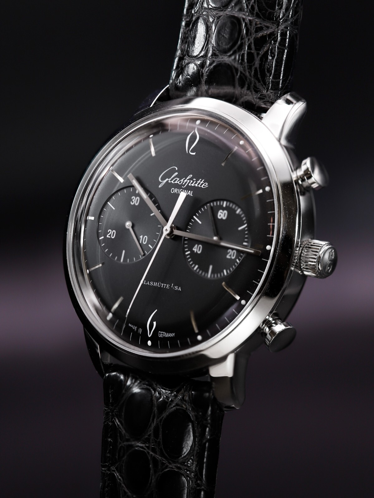 Glashütte Original 39-34-02-22-04 Senator Sixties Chronograph PO Box&Papers-7451