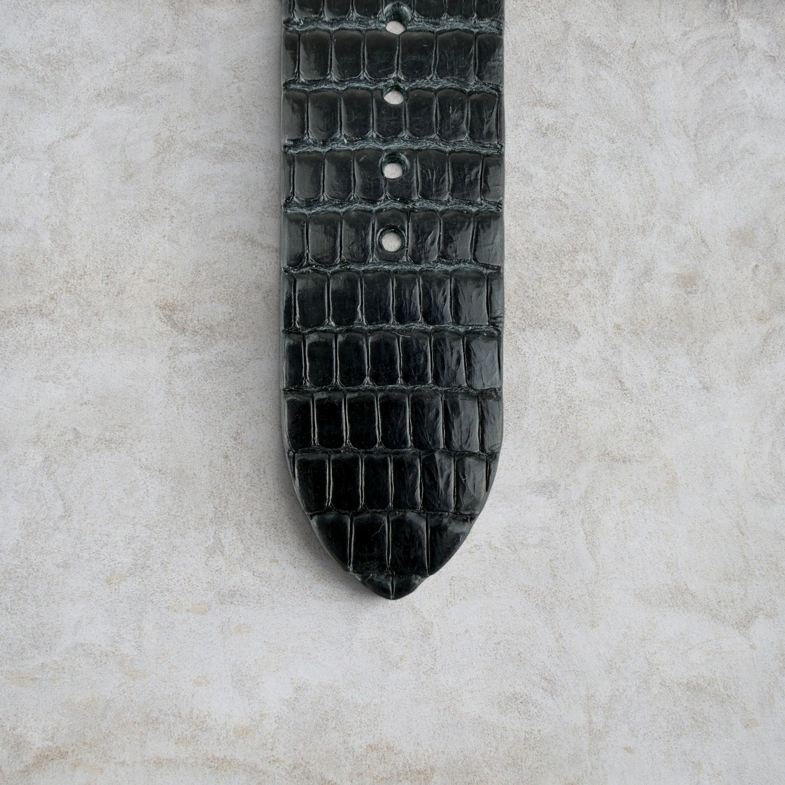 Genuine Lizard Leather Watch Band Strap 22mm Black Mens Handmade 316L Buckle