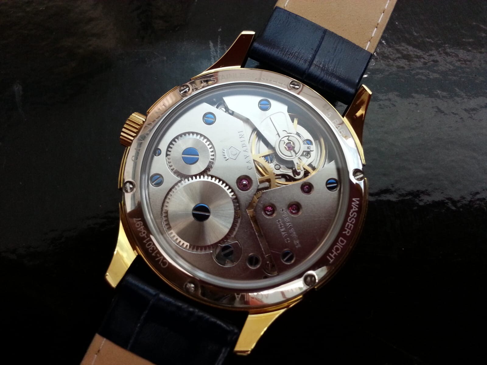 Cavadini Men’s Watch Swiss Made Manual Wind Unitas ETA-6497 Stainless 46mm CV-1301
