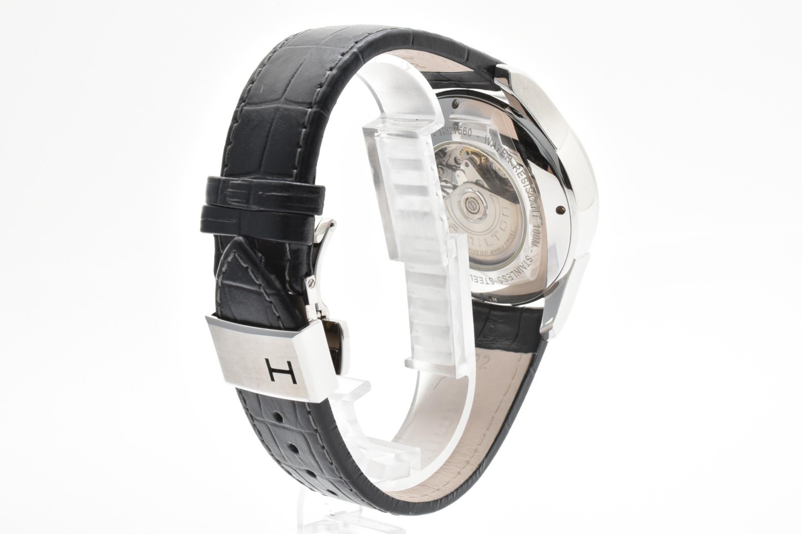 HAMILTON Jazzmaster Open Secret Chronograph AT H327560 Men’s Watch White Dial JP