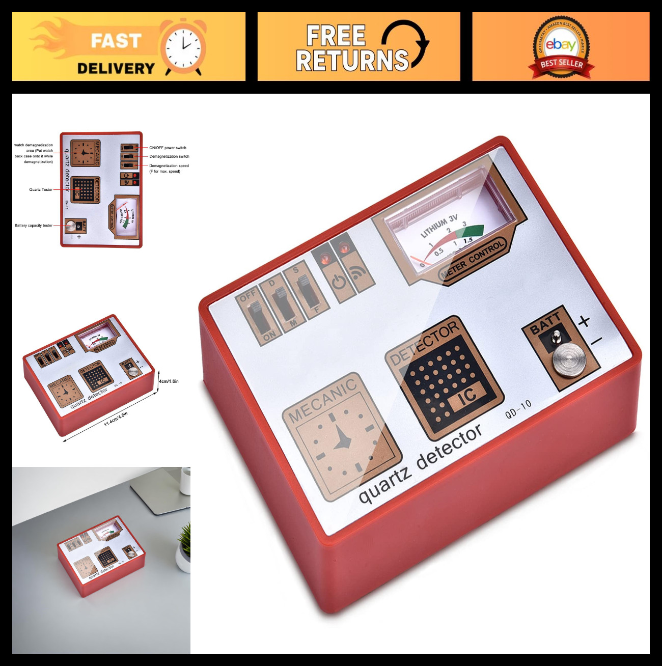 Watch Demagnetizer Tool – Degaussing Machine for Watch Repair & Battery Testing
