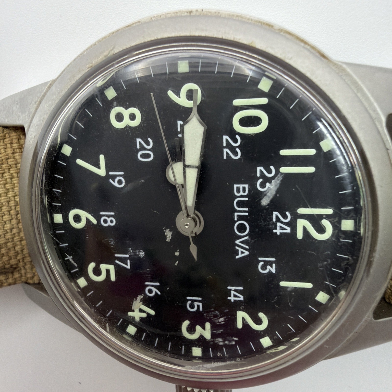 Bulova Hack Watch 96A19 Swiss Limited Edition WWII Replica 38mm Quartz UNTESTED