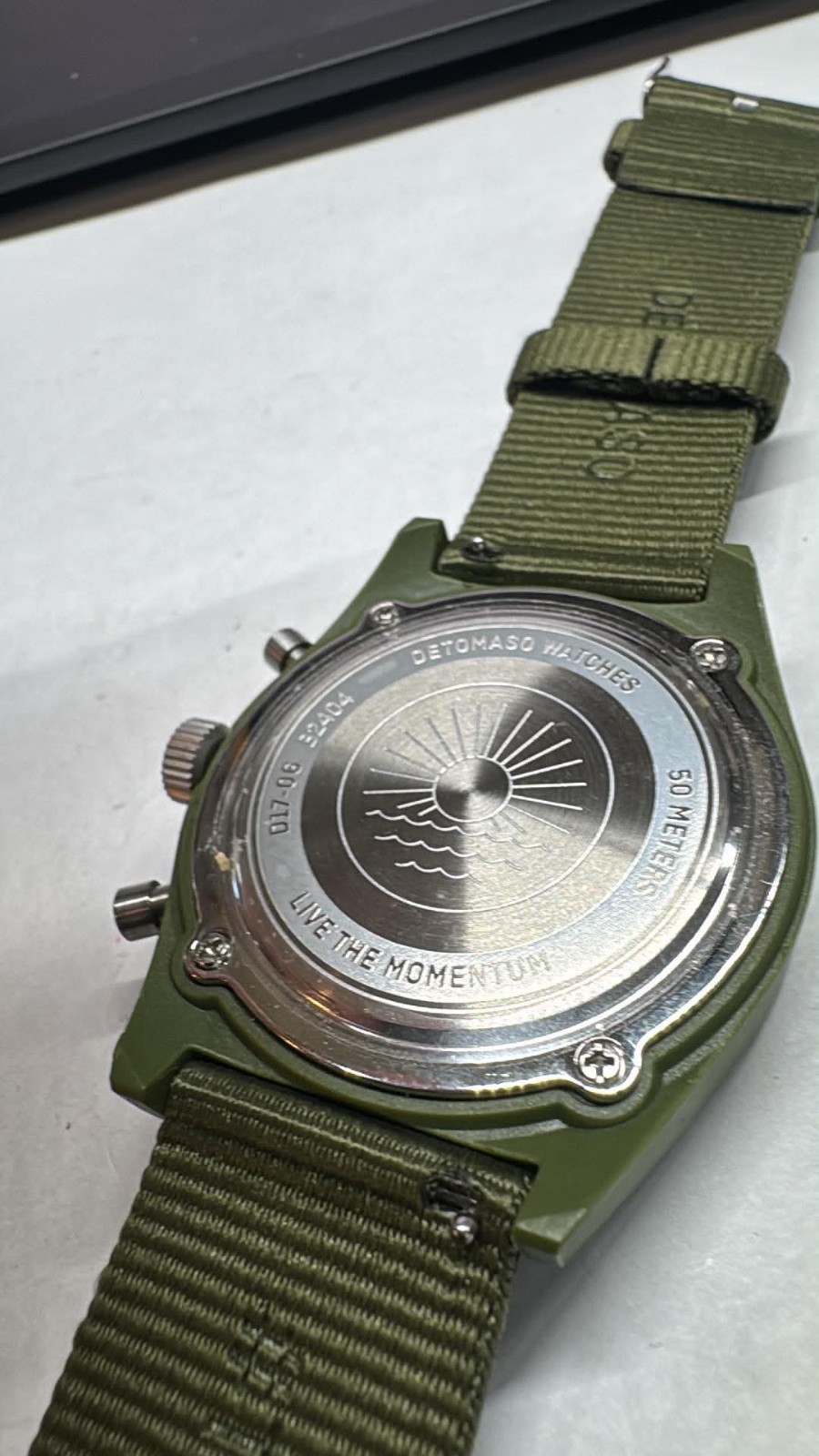 NEW Mens 44MM Solar Detomaso Resin Chrono Watch D17-06 B2404 (A40)
