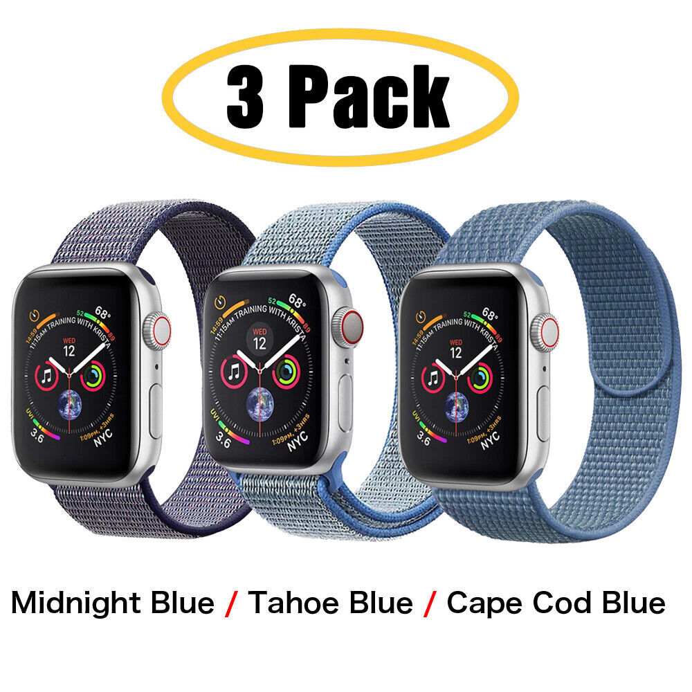 3 PACK Nylon Sport Band Strap For Apple Watch Series 11 10 9 8 7 6 SE 38/49mm
